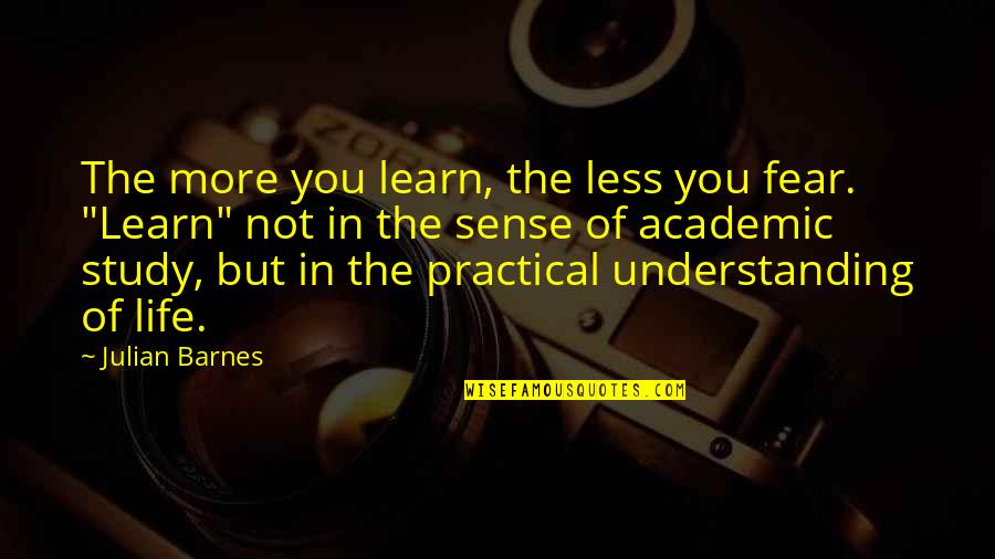But Practical Quotes By Julian Barnes: The more you learn, the less you fear.