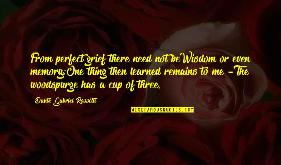 But The Memory Remains Quotes By Dante Gabriel Rossetti: From perfect grief there need not beWisdom or