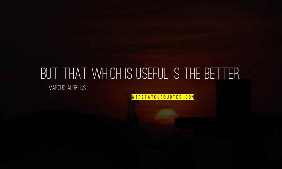 But Useful Quotes By Marcus Aurelius: But that which is useful is the better.