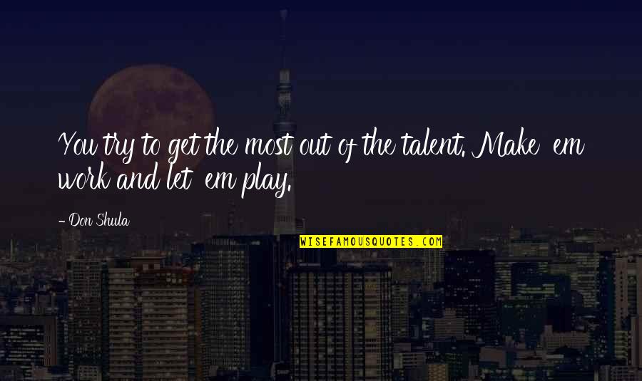 Butacas De Madera Quotes By Don Shula: You try to get the most out of