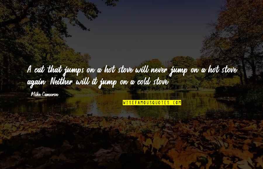Butgod Quotes By Mike Cameron: A cat that jumps on a hot stove Butgod Quotes By Mike Cameron: A cat that jumps on a hot stove