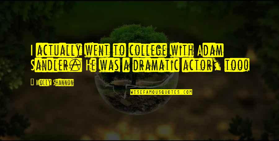 Butt Stallion Quotes By Molly Shannon: I actually went to college with Adam Sandler.