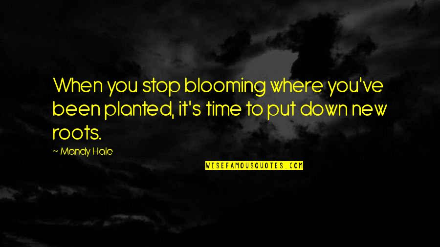 Buttcrack Quotes By Mandy Hale: When you stop blooming where you've been planted,