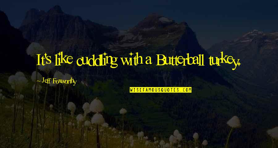 Butterball Quotes By Jeff Foxworthy: It's like cuddling with a Butterball turkey.