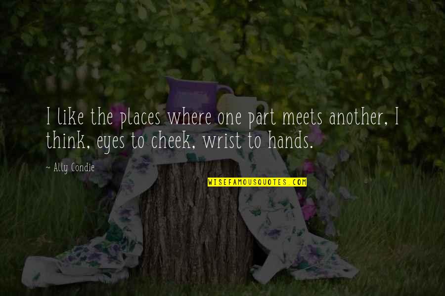 Butterflies Fly In Formation Quote Quotes By Ally Condie: I like the places where one part meets Butterflies Fly In Formation Quote Quotes By Ally Condie: I like the places where one part meets