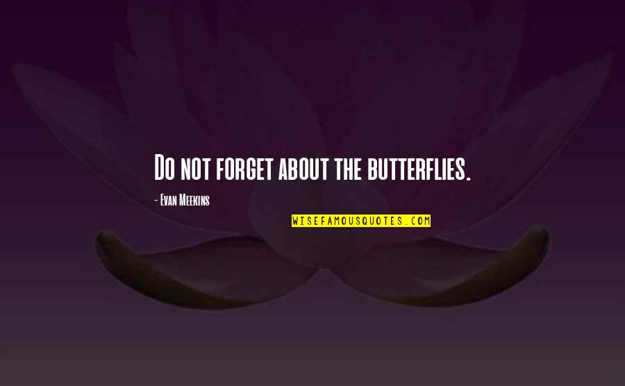 Butterflies Quotes By Evan Meekins: Do not forget about the butterflies.