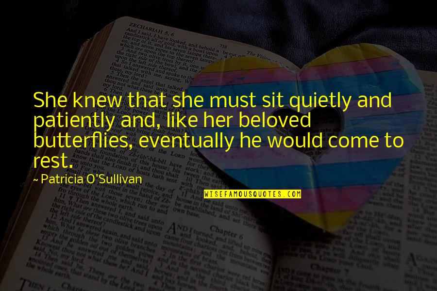 Butterflies Quotes By Patricia O'Sullivan: She knew that she must sit quietly and Butterflies Quotes By Patricia O'Sullivan: She knew that she must sit quietly and