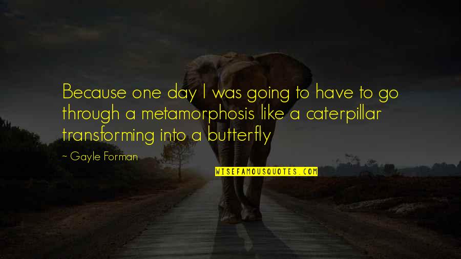 Butterfly And Caterpillar Quotes By Gayle Forman: Because one day I was going to have