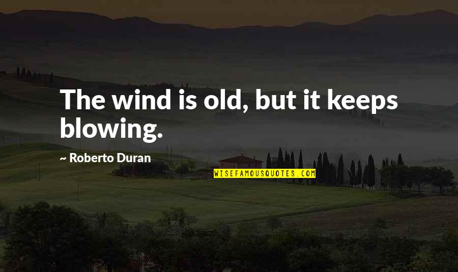 Butterfly Effects Quotes By Roberto Duran: The wind is old, but it keeps blowing.