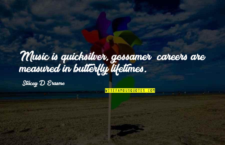 Butterfly Music Quotes By Stacey D'Erasmo: Music is quicksilver, gossamer; careers are measured in