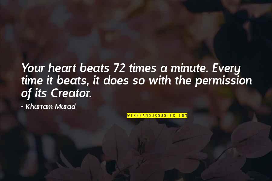 Butterley House Quotes By Khurram Murad: Your heart beats 72 times a minute. Every