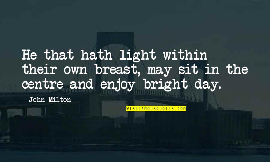 Butters Ungroundable Quotes By John Milton: He that hath light within their own breast,