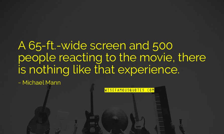 Butty Quotes By Michael Mann: A 65-ft.-wide screen and 500 people reacting to