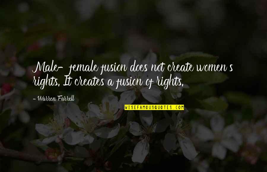 Butz Choquin Quotes By Warren Farrell: Male-female fusion does not create women's rights. It