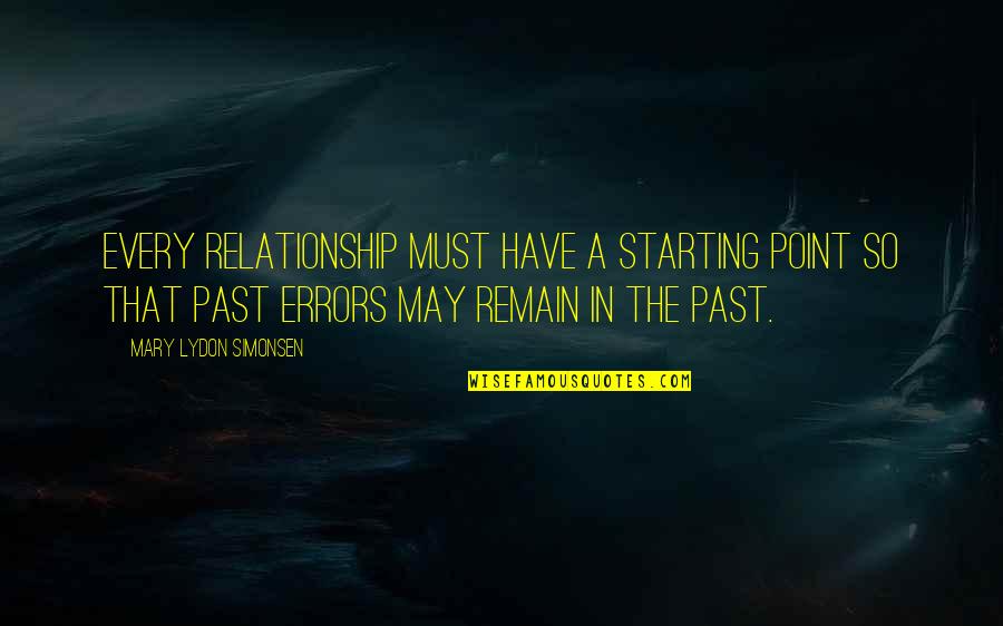 Buvik Vydavatelstvo Quotes By Mary Lydon Simonsen: Every relationship must have a starting point so Buvik Vydavatelstvo Quotes By Mary Lydon Simonsen: Every relationship must have a starting point so