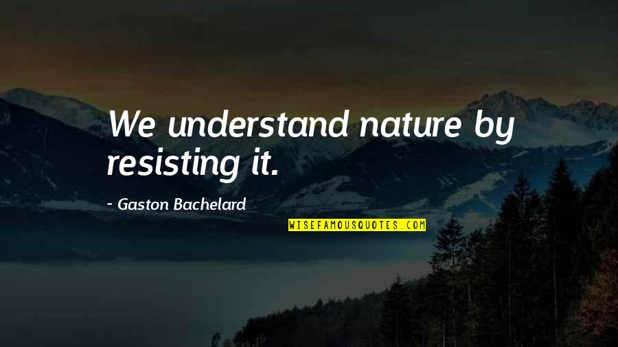 Buwalda Boek Quotes By Gaston Bachelard: We understand nature by resisting it.