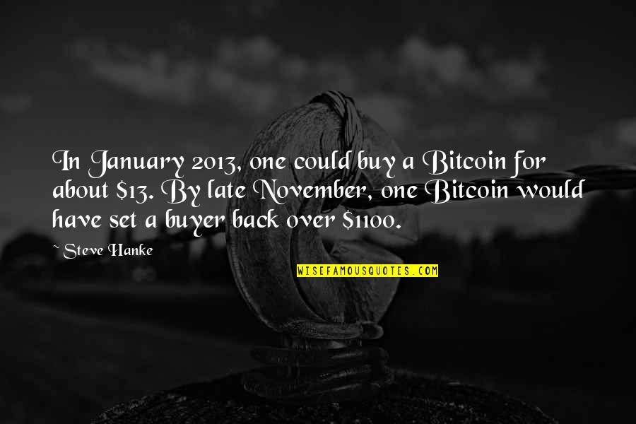 Buy Bitcoin Quotes By Steve Hanke: In January 2013, one could buy a Bitcoin