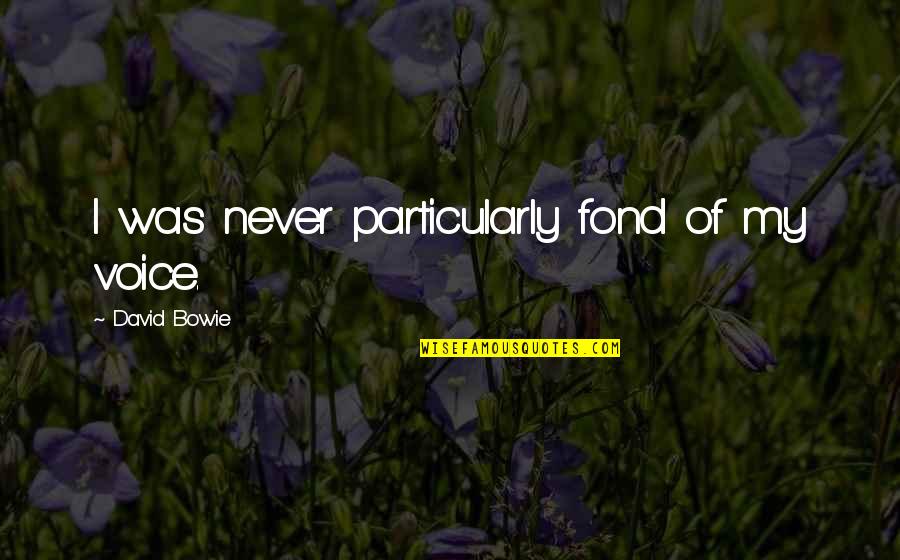 Buy Yourself A Gift Quotes By David Bowie: I was never particularly fond of my voice. Buy Yourself A Gift Quotes By David Bowie: I was never particularly fond of my voice.