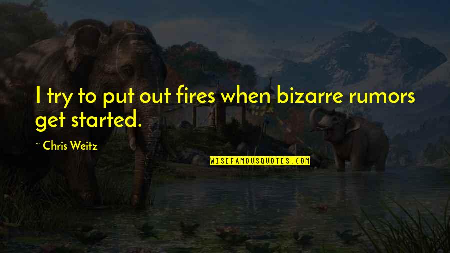 Buyers Credit Quotes By Chris Weitz: I try to put out fires when bizarre