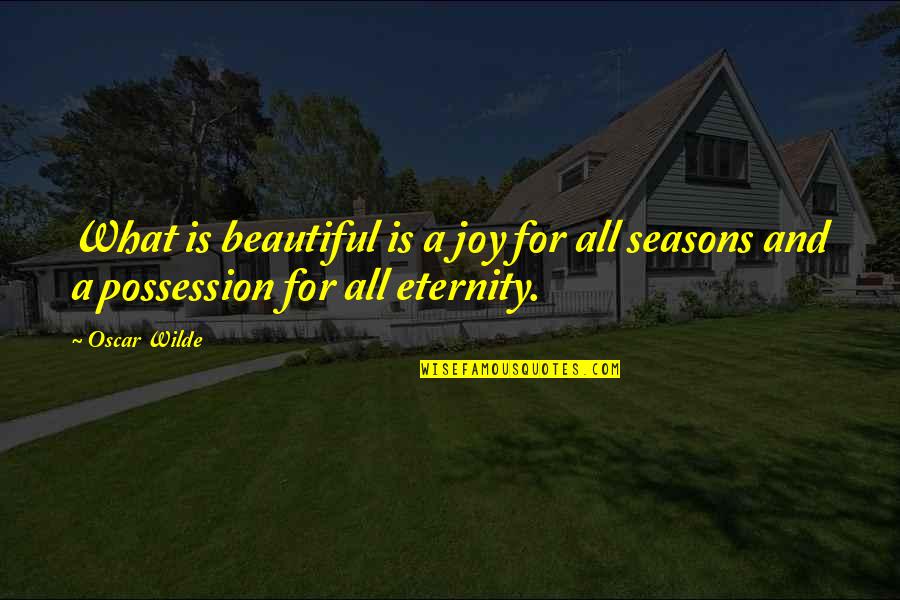 Buying A Home Quotes By Oscar Wilde: What is beautiful is a joy for all