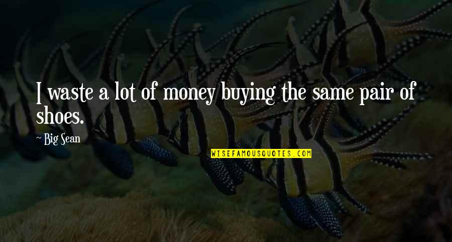 Buying Shoes Quotes By Big Sean: I waste a lot of money buying the