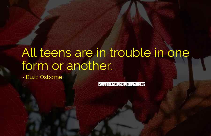 Buzz Osborne quotes: All teens are in trouble in one form or another.