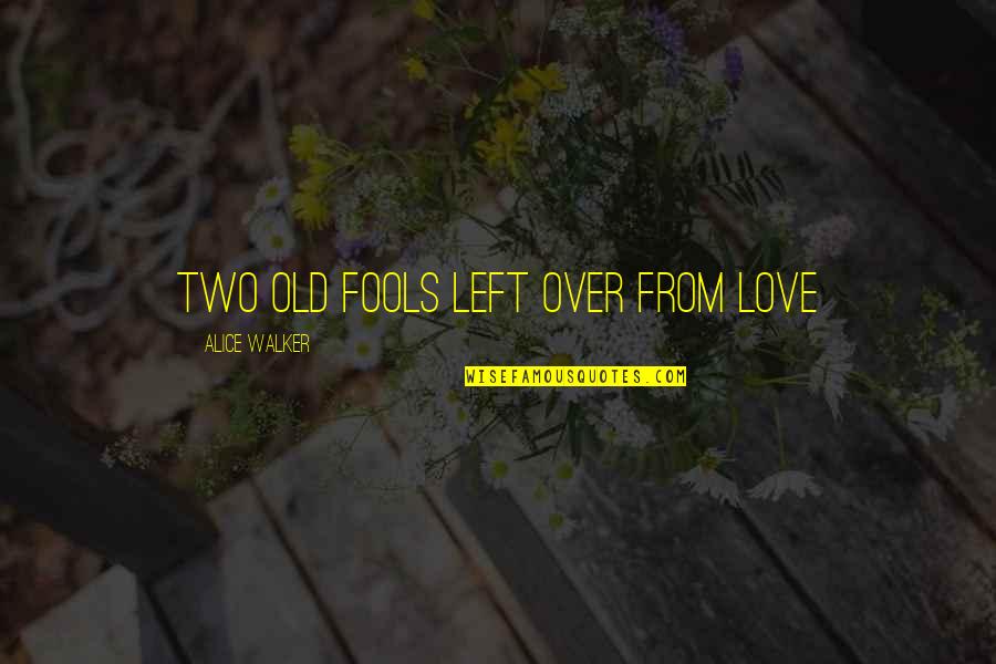 Buzzes Beehives Quotes By Alice Walker: Two old fools left over from love Buzzes Beehives Quotes By Alice Walker: Two old fools left over from love