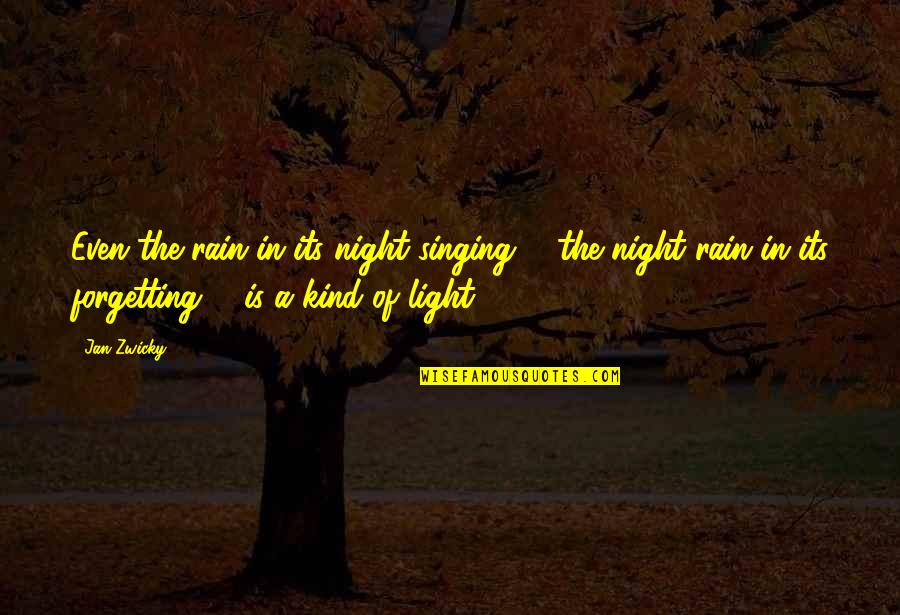 Buzzing Bees Quotes By Jan Zwicky: Even the rain in its night singing, /