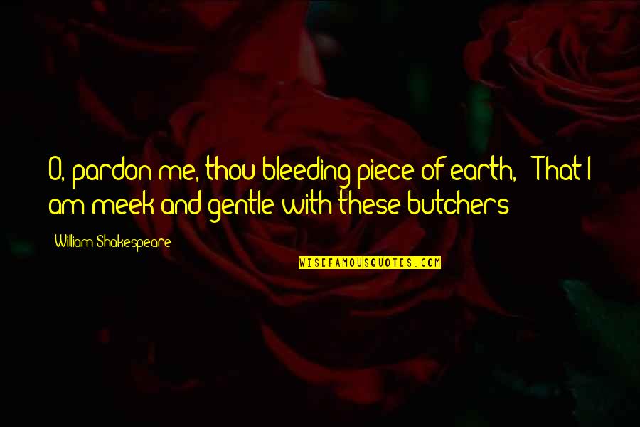 Buzzing Like A Quotes By William Shakespeare: O, pardon me, thou bleeding piece of earth,