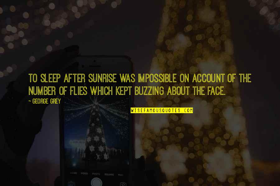 Buzzing Quotes By George Grey: To sleep after sunrise was impossible on account Buzzing Quotes By George Grey: To sleep after sunrise was impossible on account