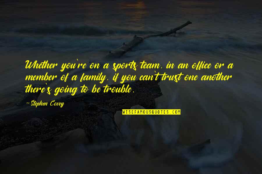 By Grace Alone Through Faith Alone Quotes By Stephen Covey: Whether you're on a sports team, in an By Grace Alone Through Faith Alone Quotes By Stephen Covey: Whether you're on a sports team, in an
