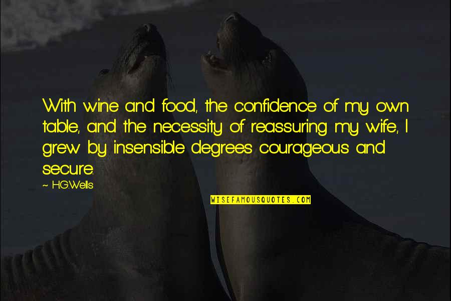 By My Own Quotes By H.G.Wells: With wine and food, the confidence of my