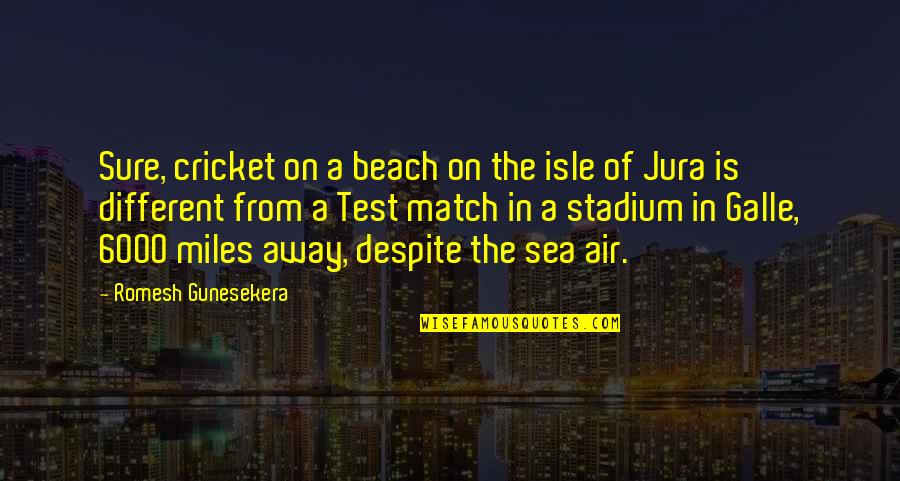 By The Beach Quotes By Romesh Gunesekera: Sure, cricket on a beach on the isle