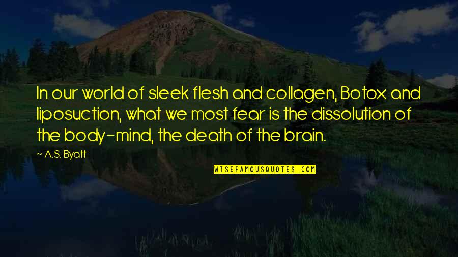Byatt's Quotes By A.S. Byatt: In our world of sleek flesh and collagen,