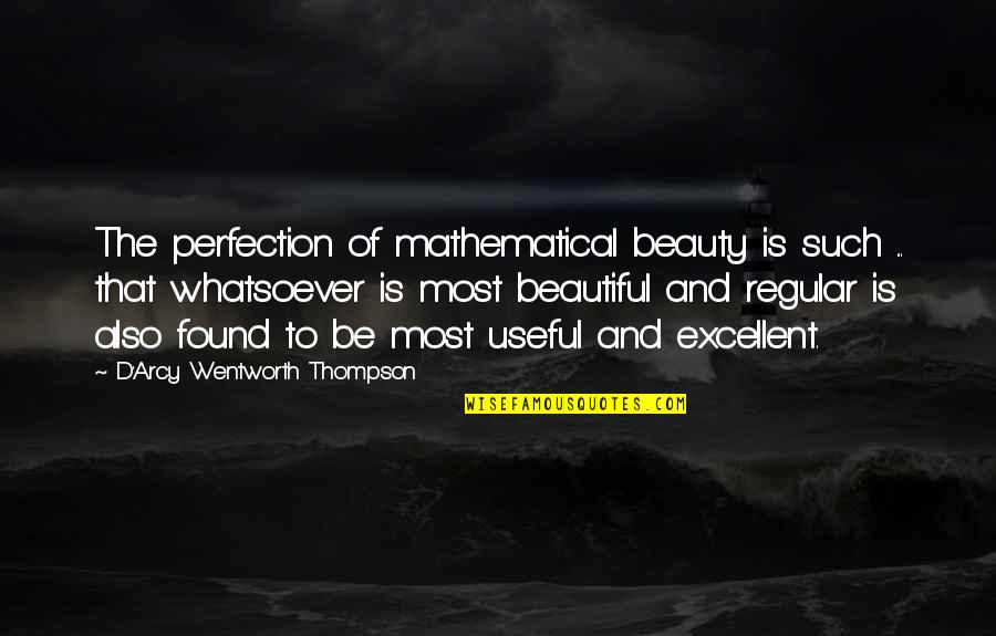 Byculla Jail Quotes By D'Arcy Wentworth Thompson: The perfection of mathematical beauty is such ...