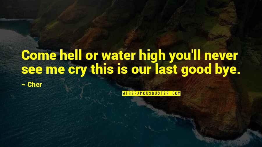 Bye Bye Quotes By Cher: Come hell or water high you'll never see