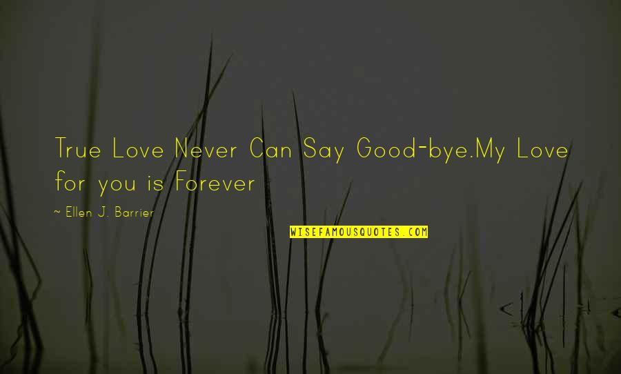 Bye Love Quotes By Ellen J. Barrier: True Love Never Can Say Good-bye.My Love for