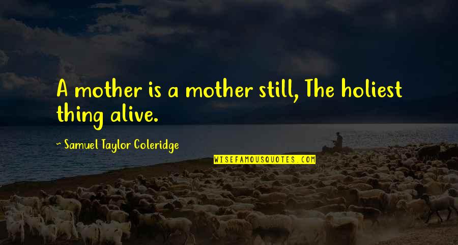 Byly Depil Quotes By Samuel Taylor Coleridge: A mother is a mother still, The holiest