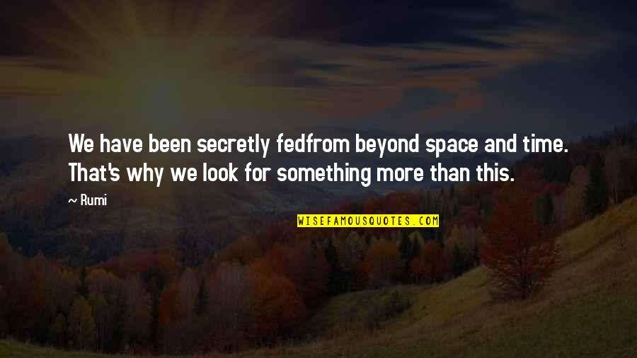 Byrde Quotes By Rumi: We have been secretly fedfrom beyond space and