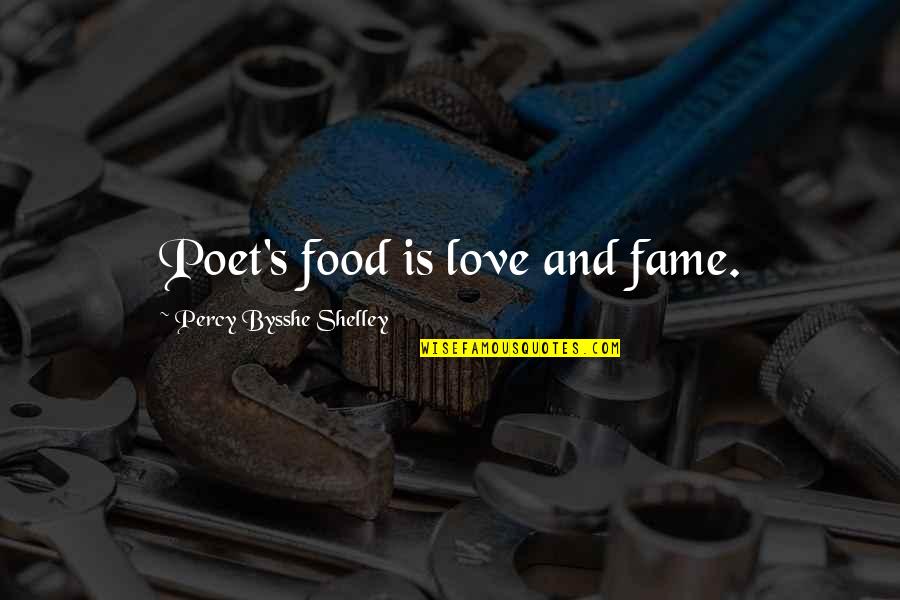 Bysshe Quotes By Percy Bysshe Shelley: Poet's food is love and fame.