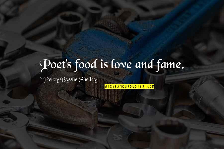 Bysshe Shelley Quotes By Percy Bysshe Shelley: Poet's food is love and fame.