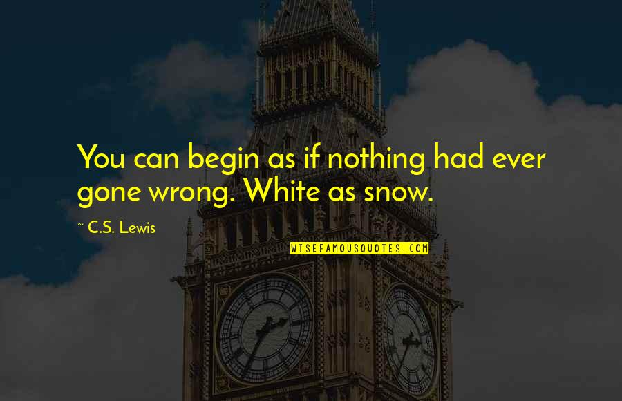 C.c Lewis Quotes By C.S. Lewis: You can begin as if nothing had ever