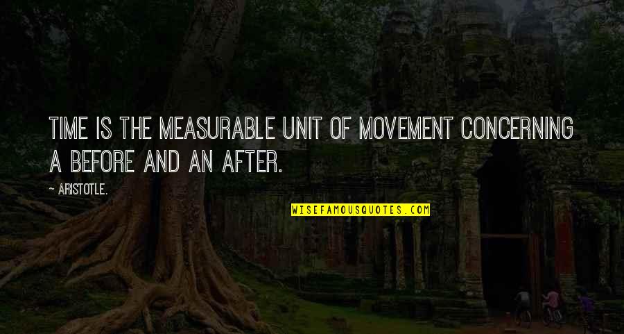 C&c Unit Quotes By Aristotle.: Time is the measurable unit of movement concerning