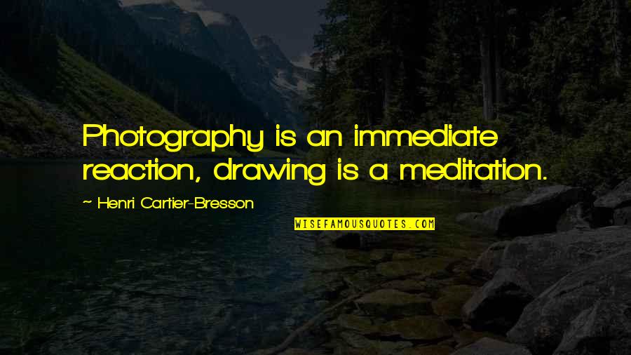C Ceres Llica Quotes By Henri Cartier-Bresson: Photography is an immediate reaction, drawing is a