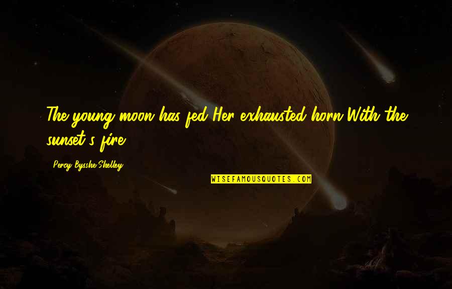 C Character Single Quotes By Percy Bysshe Shelley: The young moon has fed Her exhausted horn