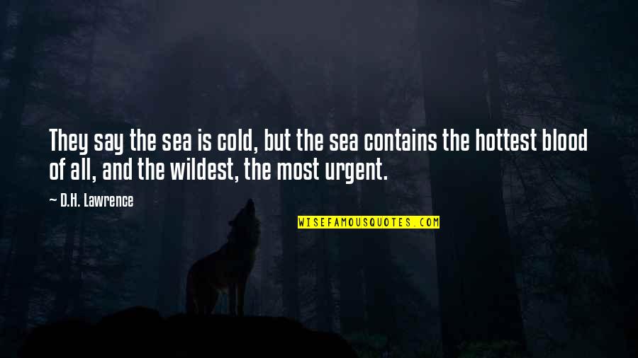 C# Contains Quotes By D.H. Lawrence: They say the sea is cold, but the