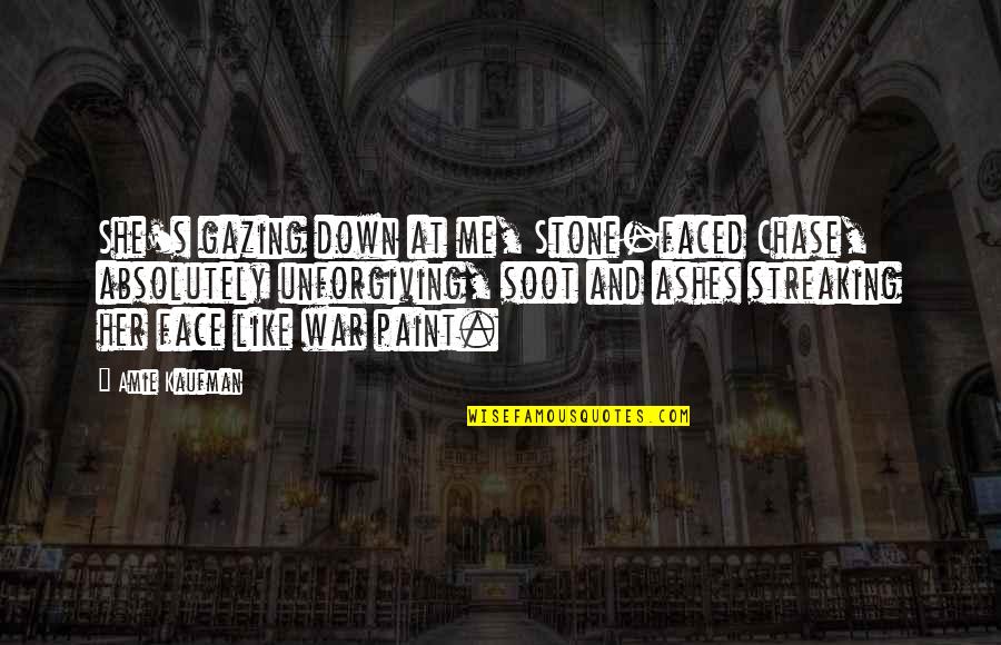 C G Pizza Sanbornville Quotes By Amie Kaufman: She's gazing down at me, Stone-faced Chase, absolutely