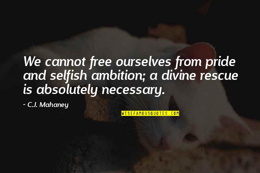 C.j. Mahaney Quotes By C.J. Mahaney: We cannot free ourselves from pride and selfish