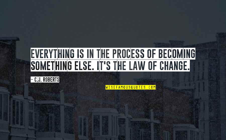 C J Roberts Quotes By C.J. Roberts: Everything is in the process of becoming something