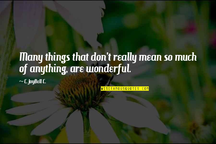C Joybell Quotes By C. JoyBell C.: Many things that don't really mean so much